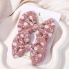 2Pcs/set Bows for Girls Hair Pins Embroidery Printing Hair Clips Solid Color Bowknot Handmade Barrettes Kids Hair Accessories