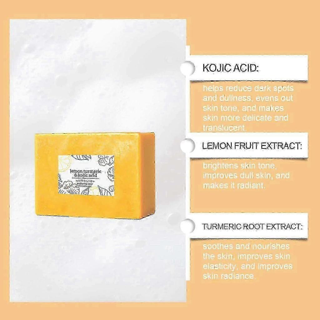 Scentric Glow Lemon Turmeric Soap, Lemon Turmeric & Kojic Acid Brightening Soap, Lemon Turmeric Kojic Acid Soap, Honey Glow Lemon Turmeric Soap Bar Fo