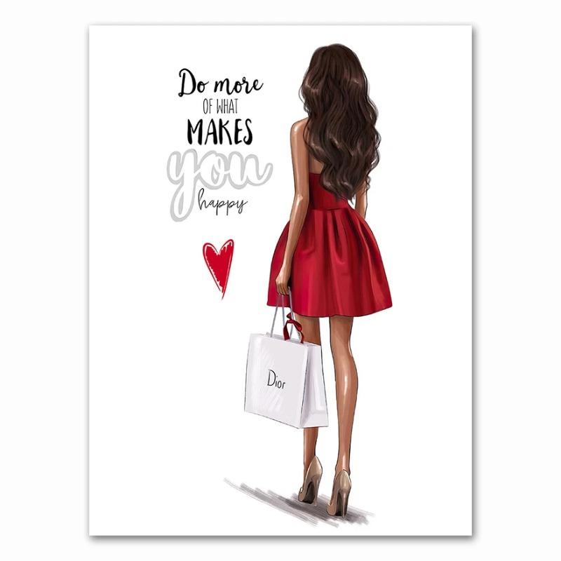 Red High Heels Girl Wall Art Print Canvas Painting Nordic Canvas Posters And Prints Wall Pictures For Living Room Decor