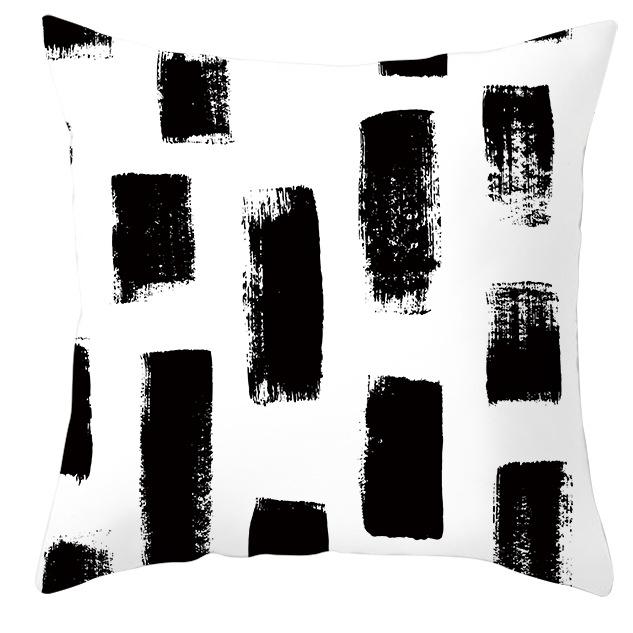 New Simple Black and White Plain Pillowcase Geometric Home Cushion Cover