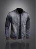 Men's Trendy Retro Stand-up Collar Denim Jacket - Spring & Autumn European Motorcycle Style