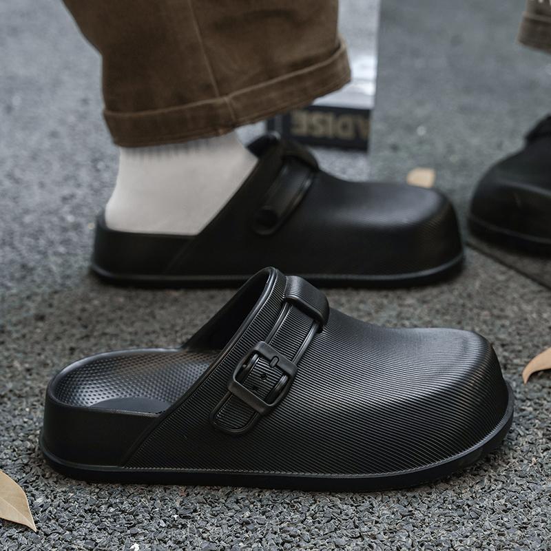 Summer Couple'S Lightweight Non Slip Slippers With Closed Toe Solid Color Sandals Fashionable And Niche Indoor Bathroom Slippers