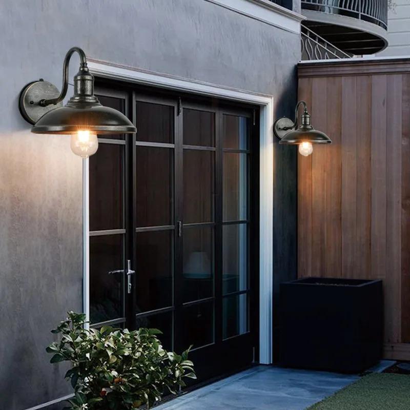 Vintage Induction Wall Lamp Corridor Aisle Balcony Waterproof Outdoor Lighting Wall Lamps Garden Light Fixture AC90-260V