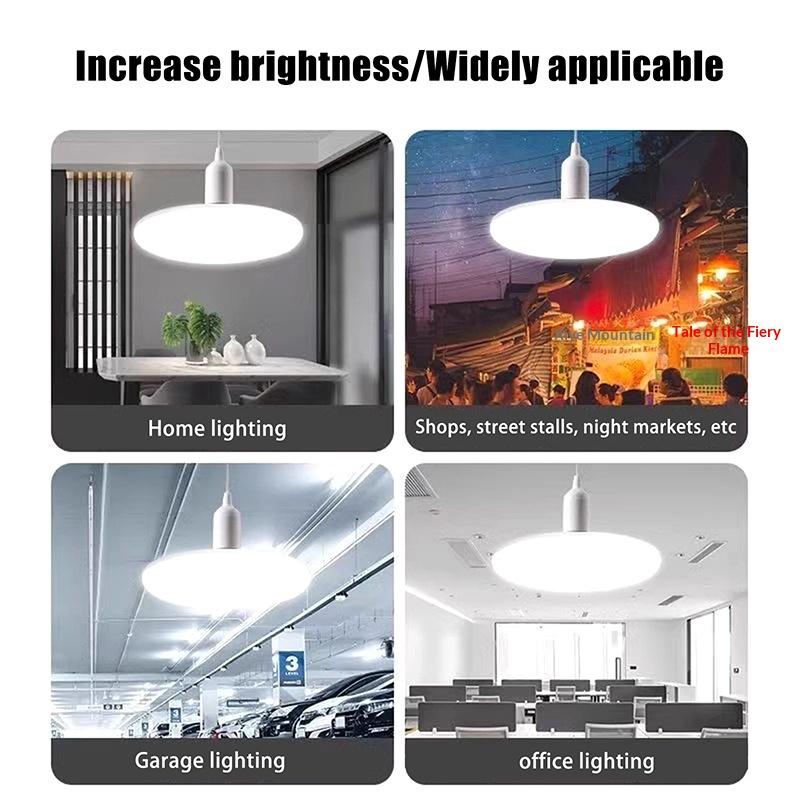 1 Piece 20-200W Indoor Lighting Flying Saucer Light Ceiling Lamp Garage Light LED Bulb AC 220v E27 Base Energy Saving Lamp