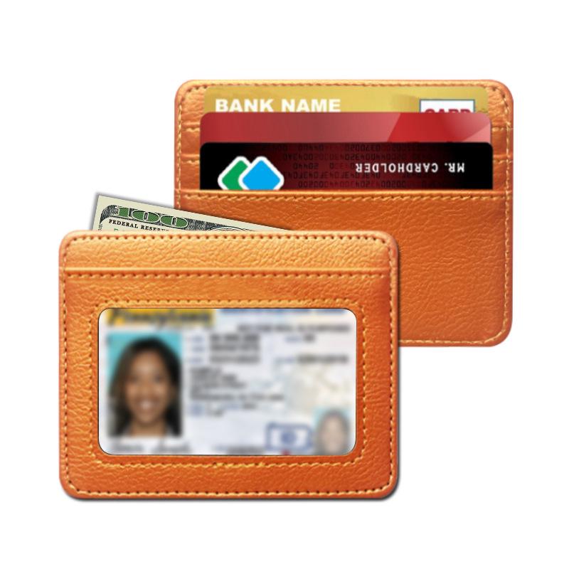 Creative Transparent Window Card Holder: Wear-Resistant, Scratch-Resistant, Large Capacity, Multifunctional PU Leather Document & Card Case.