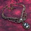 White Buffalo Turquoise Necklace Copper Wire Wrapped Jewelry Adjustable Necklace Rainbow Moonstone Necklace