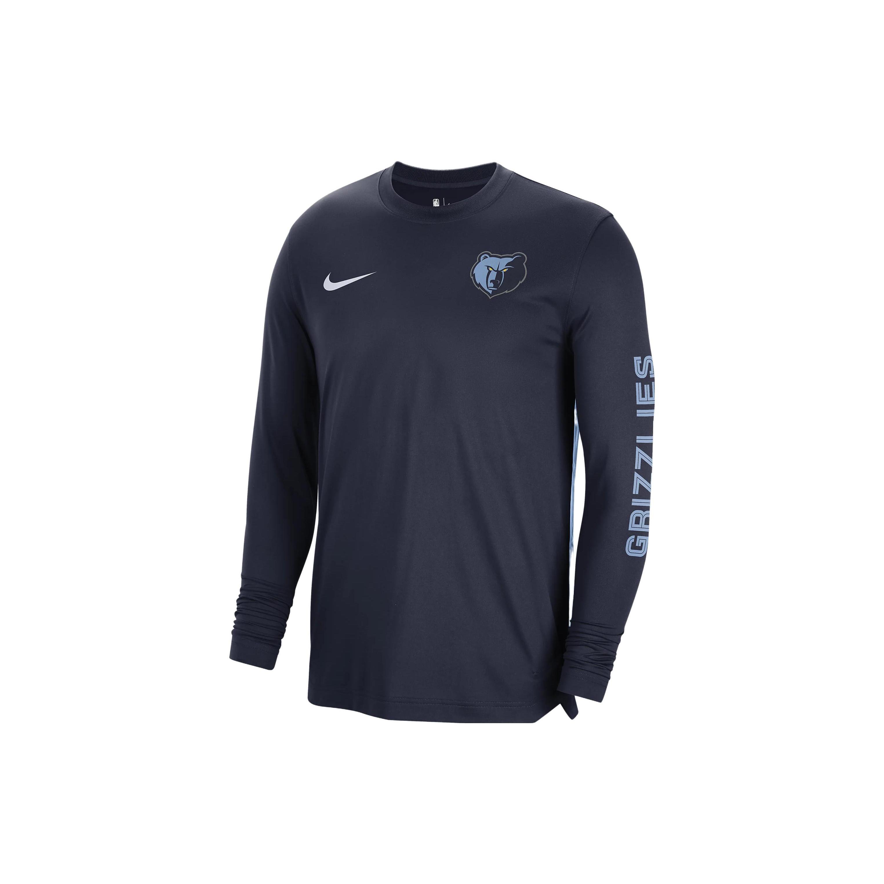 Nike x NBA Memphis Grizzlies Dri-FIT Pregame Long Sleeve T-Shirt  Navy  Men s FB3483-419 XL