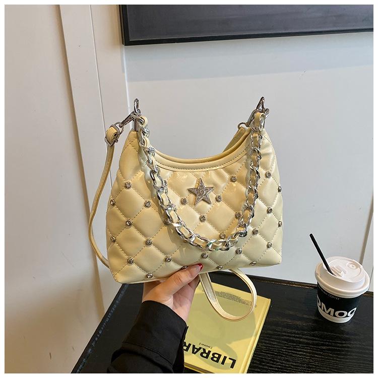 Bag Women's New Fashion Rhombus Chain Underarm Bag Niche Simple Shoulder Bag