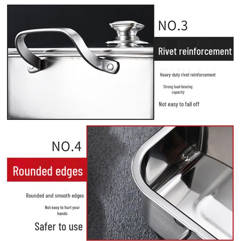 Maidekai čtvercový horký hrnec z nerezové oceli 304 s víkem