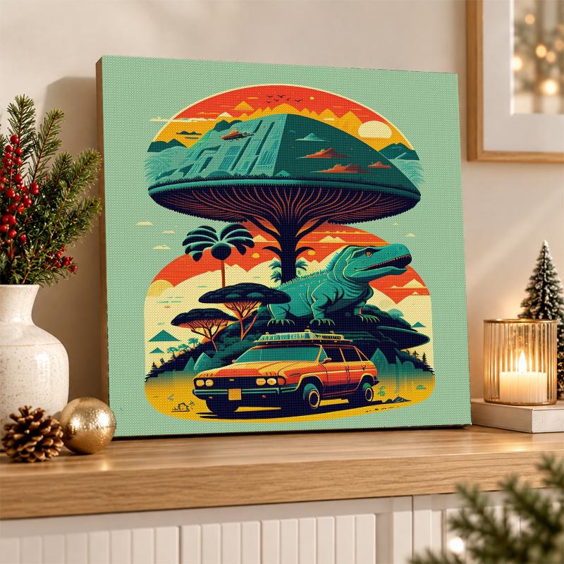 Jurassic Park Diamantmalerei Set 5D Vollbohrer DIY Diamantmosaik Wandkunst Heimdekoration