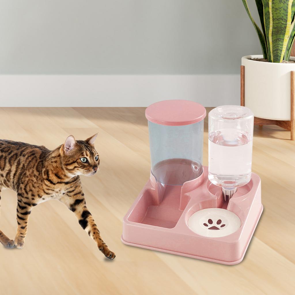 Food Feeder and Water Dispenser Integrated Pet Feeder Double Bowl Automatic Cat Dog Feeder Food Water Dispenser Pet Supplies