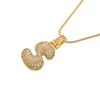 ZHUKOU high quality crystal brass gold letter necklace for ladies good friends couple birthday gift model: VL34