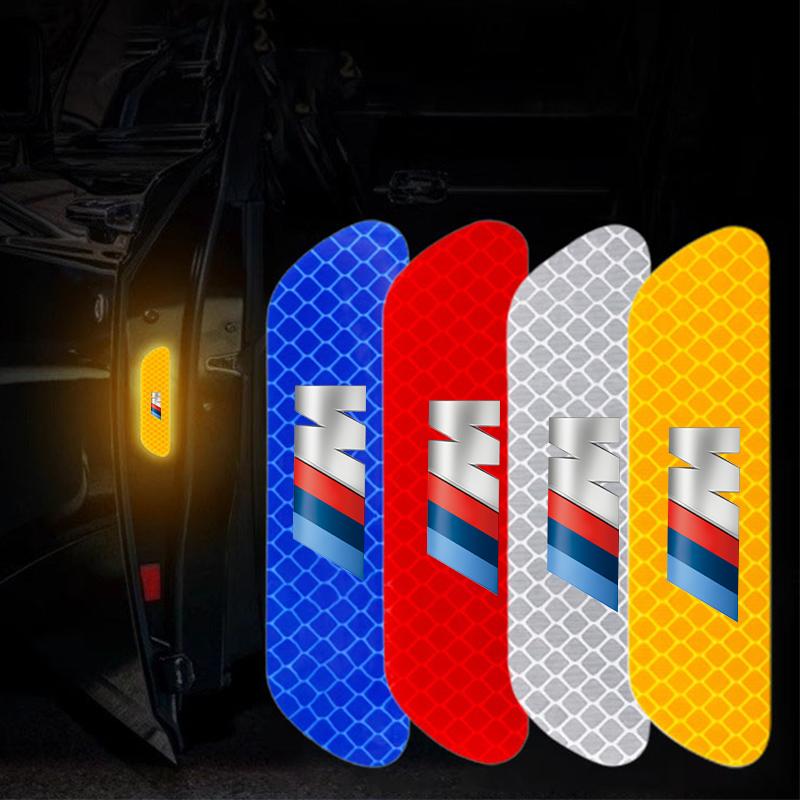 4Pcs Car Door Sticker Safety Warning Reflective Mark For BMW G80 G06 G07 G42 G14 G15 G16 F82 X1 X3 X5 X7 M1 M2 M3 M4 M5 M6 M7 YL6