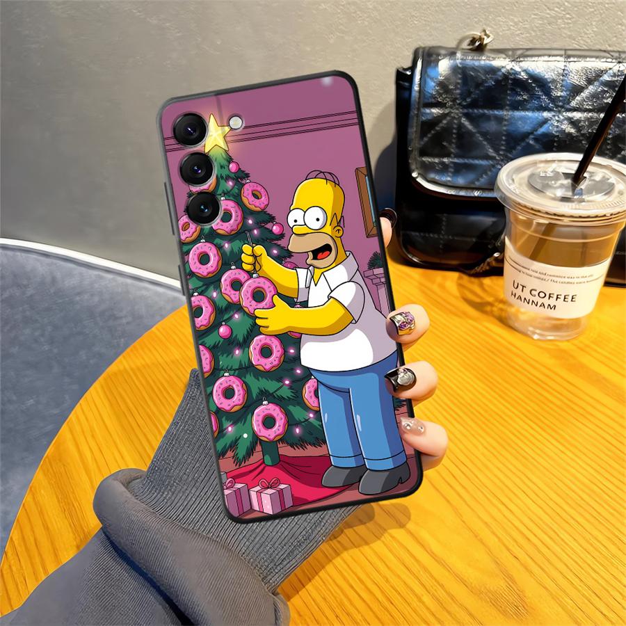 S-simpsons Pouzdro na koblihu pro Samsung Galaxy A04 A30 A40 A50 A70 A07 A03 A10 A20 A05 Note 20 Ultra 9 10 A06 A01 A02 Kryt na telefon