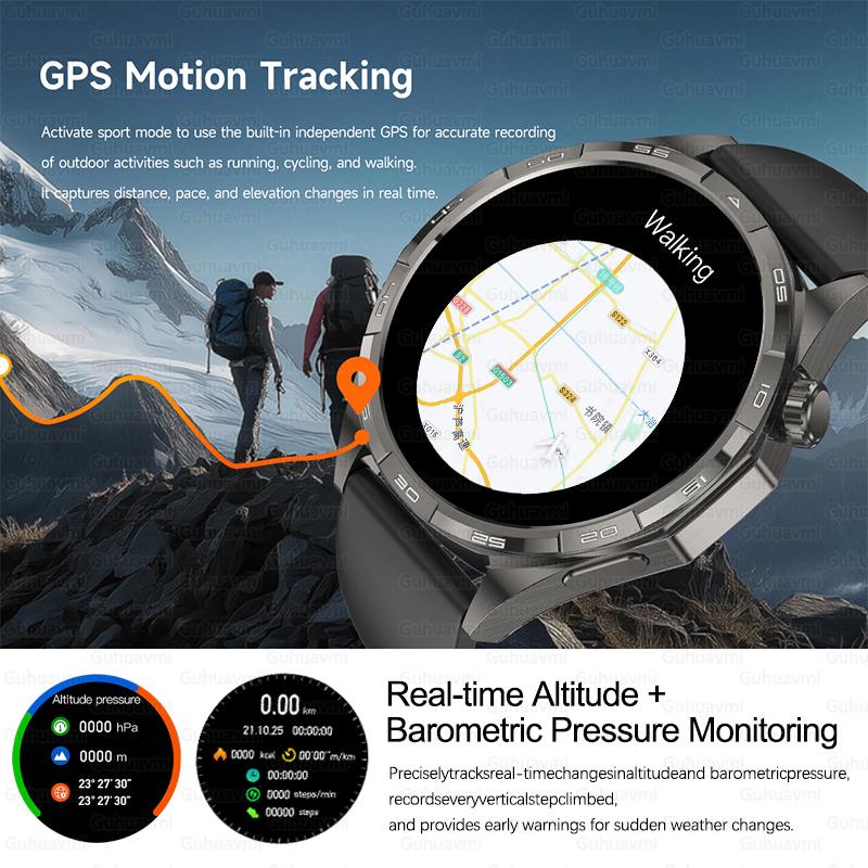 New Watch 6 Pro Outdoor Sports Smartwatches For Men Bluetooth Call GPS Track Altitude Pressure Heart Rate Health Smart Watch