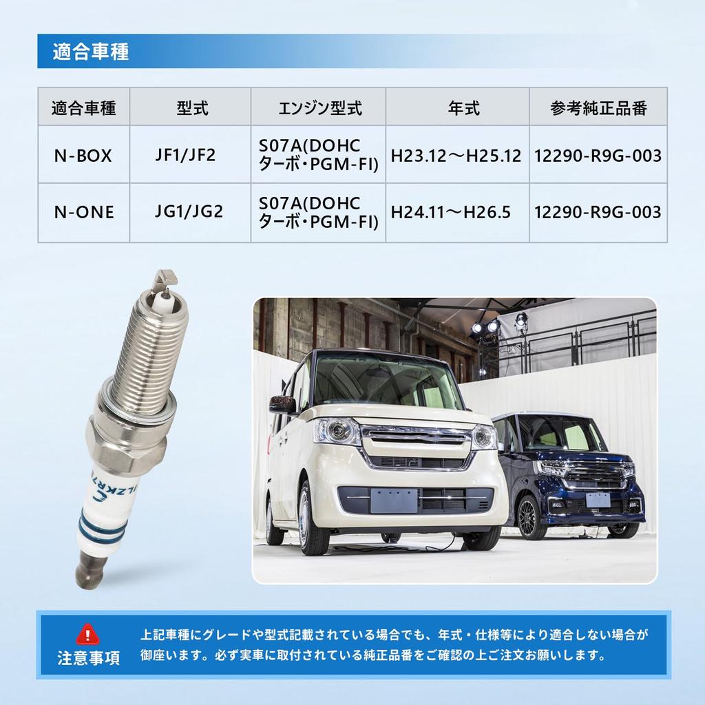 Double Iridium Premium RX Spark Plugs, Set of 3, for N-BOX JF1, JF2, and N-ONE JG1 and JG2. Reference Part Number: LKR7ARX-PS (12290-R9G-003).