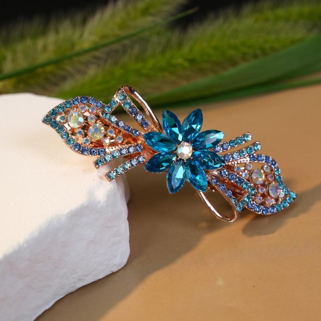 Korean Crystal Hair Clip: High-End Women's Ponytail Headdress – Versatile, Fresh, Sweet Style