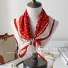 111 Mulberry Silk 61 Silk Double Crepe Retro Polka Dot Square Scarf Women's Spring Summer Thin Elegant Gift Silk Scarf