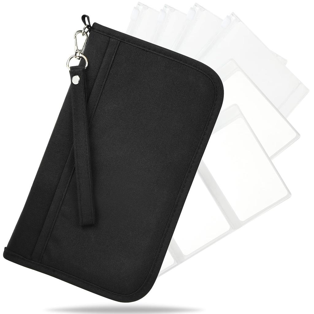 Household Management Pouch Savings Passport Case Gift Large Capacity Polyester Clear Zip Cases 2 Clear Card [FeasibleSite] [Develop Skills] (4 +