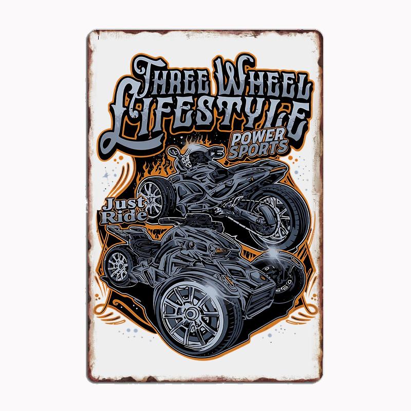 

Three Wheel Lifestyle Can-Am Spyder Parking Only Car Metal Plaques Tin Sign Interior Home Room Decoration Kitchen Wall Decor 20x30cm（7.8x11.8inch）