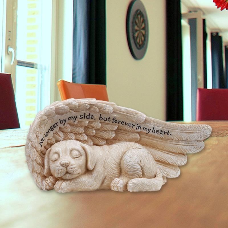 Dogs Angel Pet Memorial Grave Marker Statue Resin Art Crafts Decorations