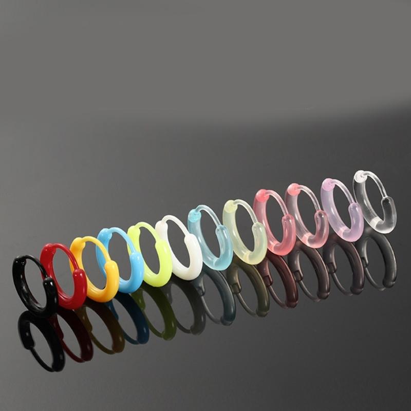 Orecchini a clip colorati in resina per piercing all'orecchio Cerchi leggeri Orecchini per uso quotidiano Accessori moda per ragazze