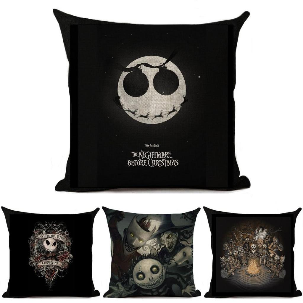 Nightmare Before Christmas Baumwolle Leinen Wurfkissenbezug Sofakissenbezug Heimdeko