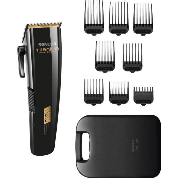 Tondeuse à cheveux - Sencor - SHP 8400BK - Lames en titane - Autonomie 60 min - 8 accessoires inclus