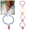 Collar de Cuentas de Colores Collar con Colgante de Estrella de Mar Collar con Colgante Collar con Temática Oceánica Mujer