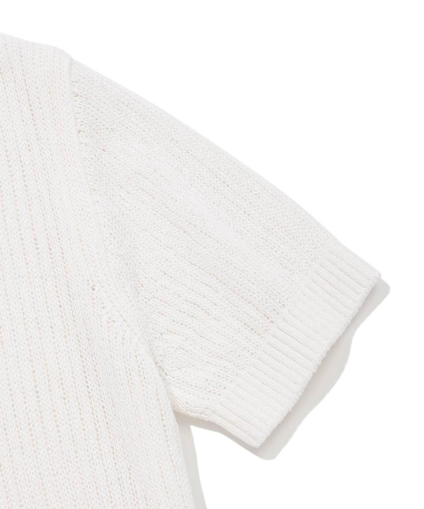 COVERNAT WOMAN Collar Lace-Up Crochet Half Knit Ivory