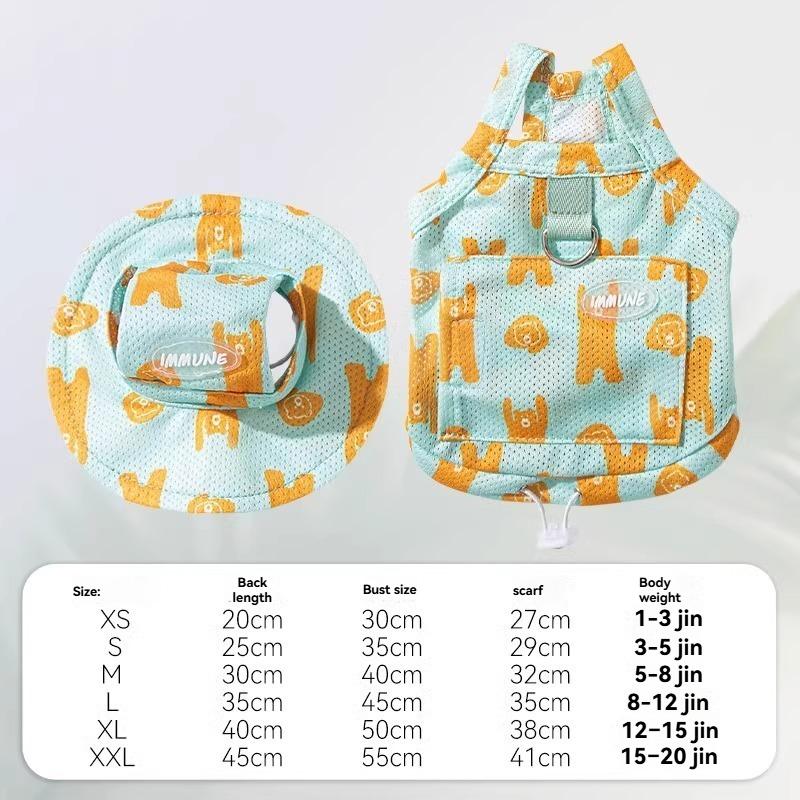 Cooling Pet Vest for Summer Sun Protection Ultra Thin Cold Sense Breathable Sleeveless Puppy Cat Outdoor Dog Clothes