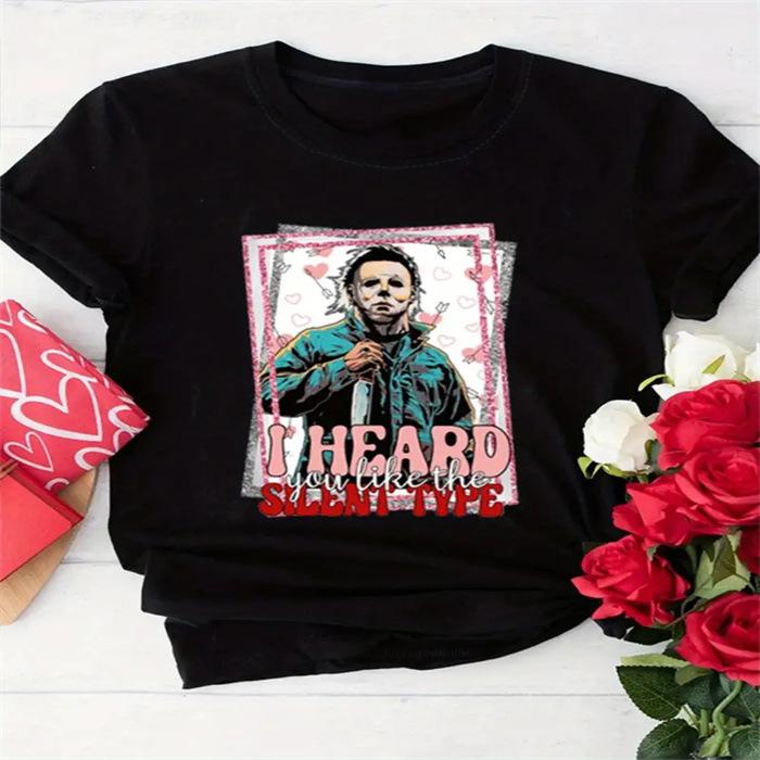 Summer Round Neck Printed Top Fashionable Casual Cute Short Sleeved Women's Pure Cotton T-shirts