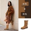 Wasteland wind western cowboy boots 2025 autumn and winter new locomotive short boots casual Martin boots versatile pile boots women