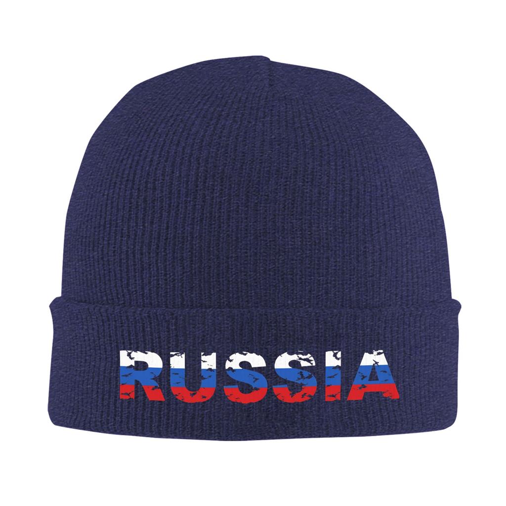 Russian Coat of Arms Knitted Hat Russia Emblem Street Caps Unisex Women Unisex Kpop Beanie Hats Winter Design Elastic Bonnet Hats