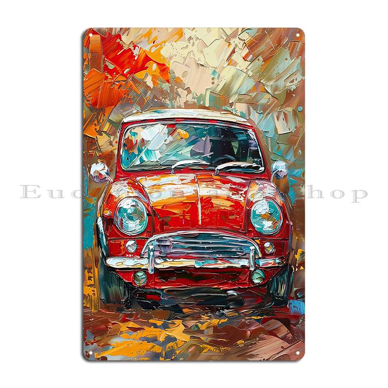 Red Austin Mini Moke Mini Rallycar Metal Plaque Wall Cave Printing Garage Decoration Pub Tin Sign Poster
