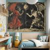 VIKAMA Vintage Distressed Art Print Tapestry Mythological and Religious Theme Wall Hanging Tapestry Home Decoration