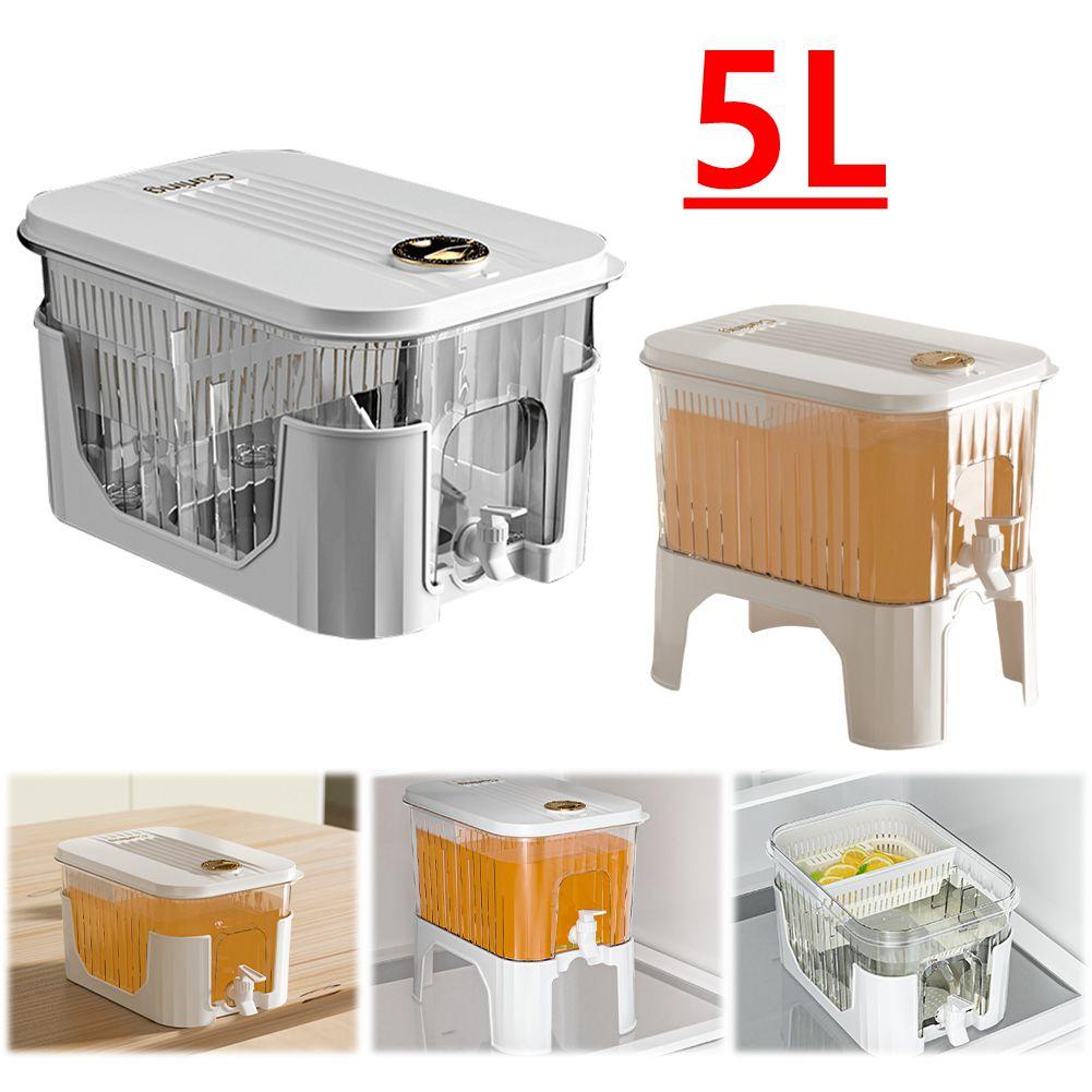 3.5/5/10L Cold Water Jug Large Capacity Cold Kettle with Faucet Beverage Dispenser Refrigerator Water Container For Summer Party