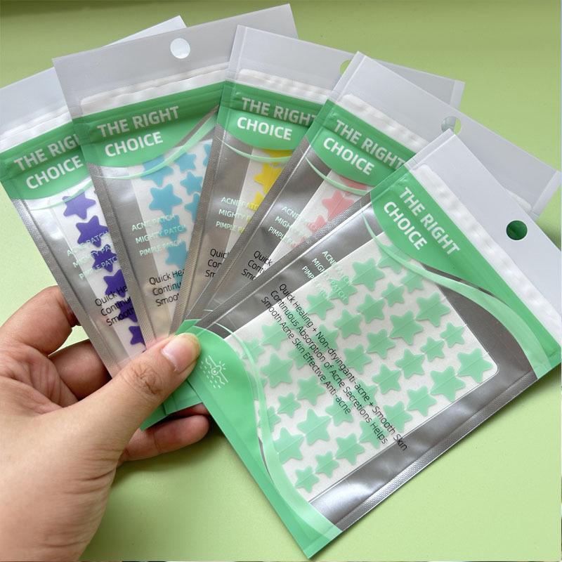 Star Pattern Hydrocolloid Acne Patches - Effective Healing and Casual Colored Design