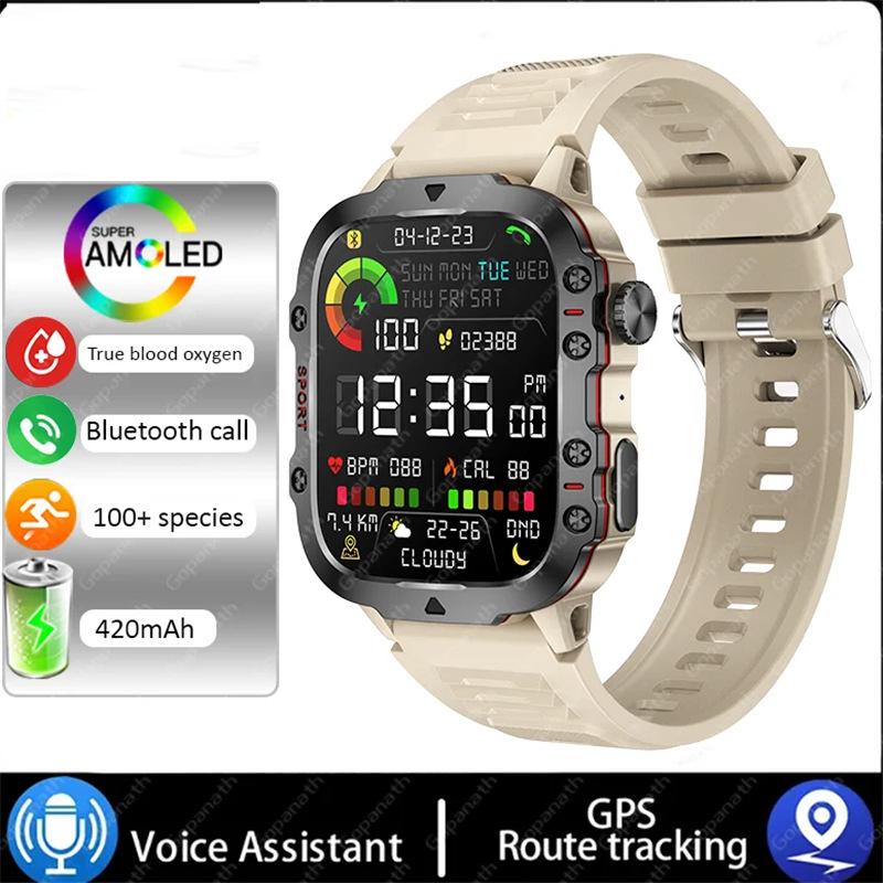 3ATM Outdoor Multi-Sport Smartwatch with Bluetooth Calling and Long Standby.