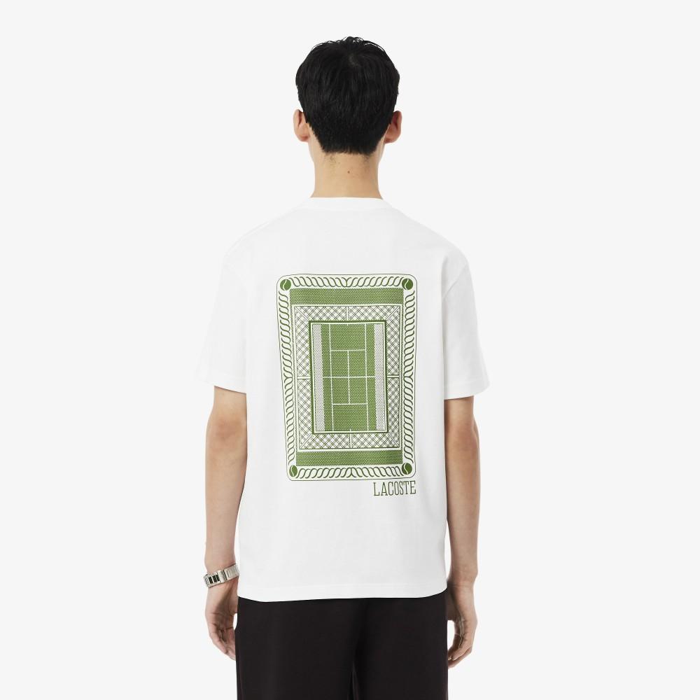 Lacoste Men's Tennis Court Back Graphic Short-Sleeved T-Shirt TH1750-56G001