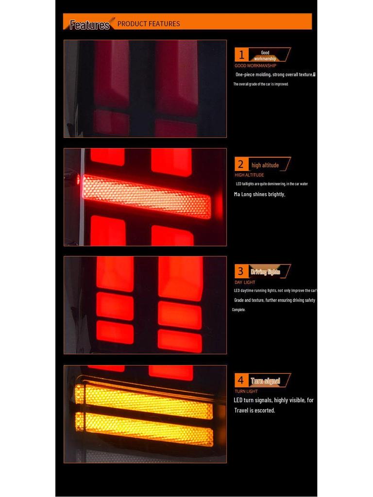 LED Tail Light for Toyota Hiace 05-18: Modified Dynamic Sequential Turn Signal Assembly