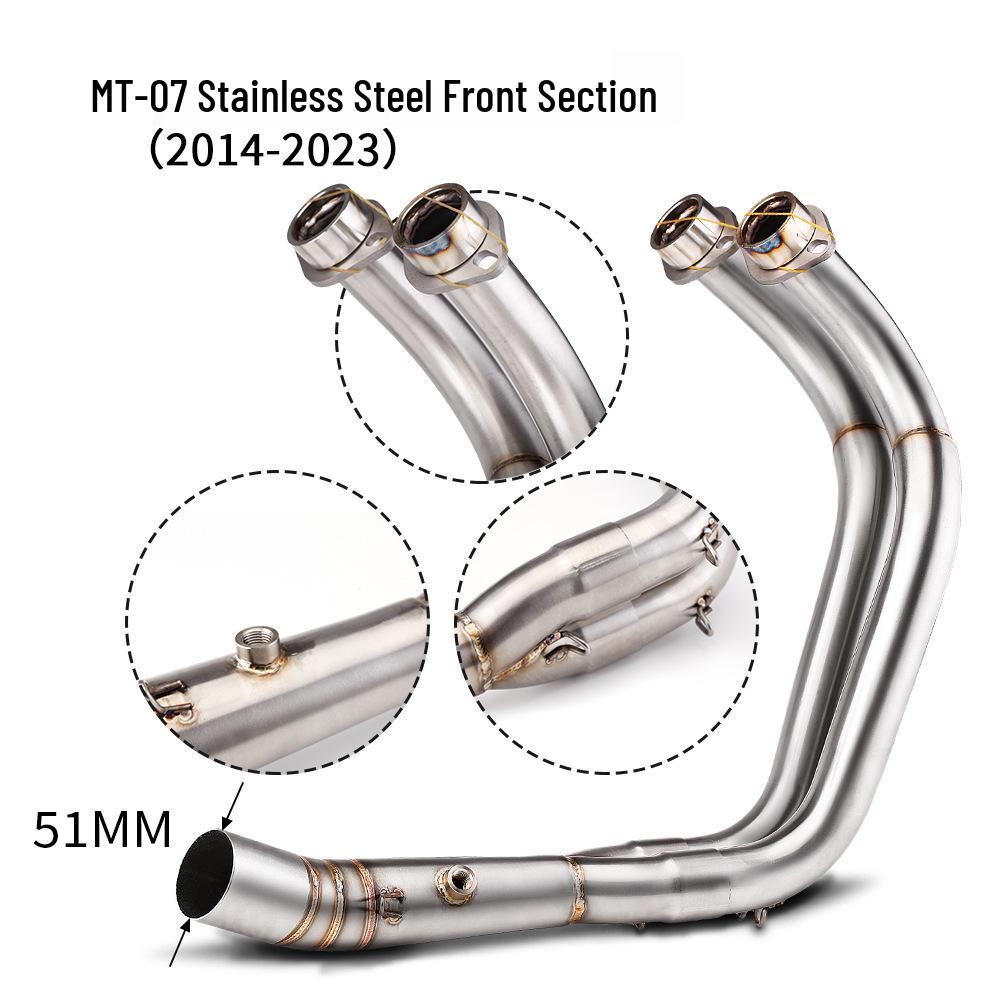 MT07 Exhaust Modification: Stainless Steel Titanium Alloy Front Pipe (2014-2023)