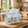 1pc Romantic Contemporary Tissue Box, Bicycle Beach Flowers Perfect for Outdoor Gatherings, Daily Desktop Use, And Suitable for Bedrooms, Living Rooms