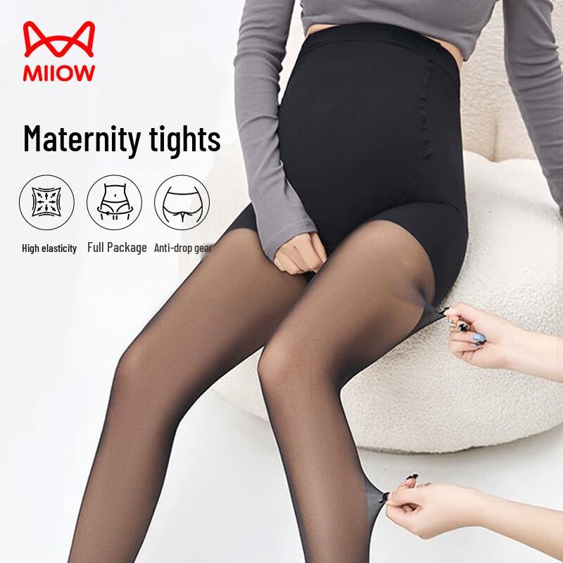 Mao Ren Maternity Thin Anti-Snag Tummy Support Pantyhose