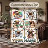 Pug Theme Throw Blanket Custom Name Text Personalized Blanket Soft Cozy Blanket for Home Sofa Bed