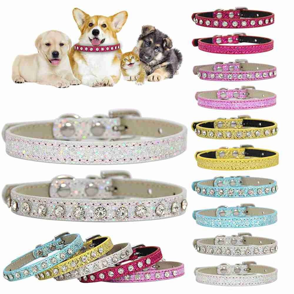 

Cat Jewelry Adjustable Dogs Rhinestone Collar Pet Necklace Dog Supplies Crystal Diamond Pendant