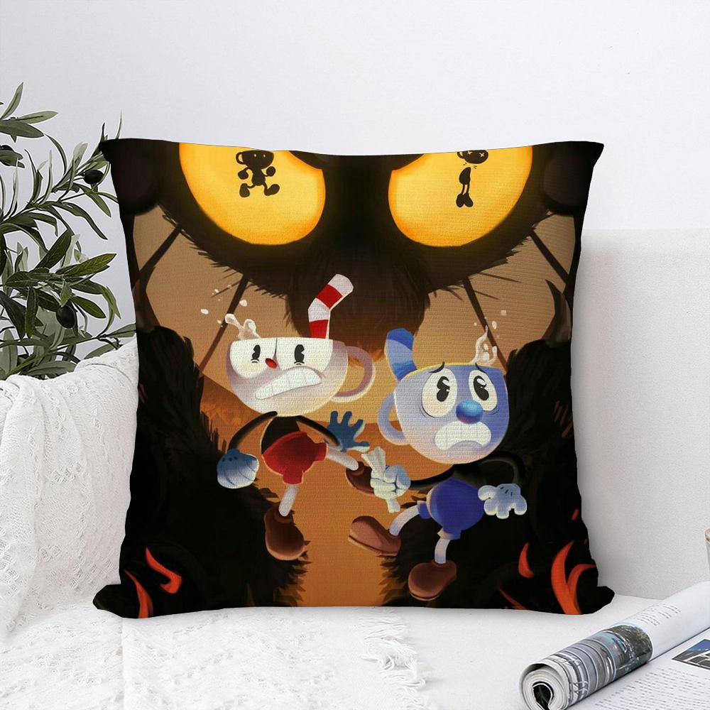 Classic Game C-Cuphead Cute Pillow Case Plush Fabric Soft Pillowcase Double Sided Print Sofa Cushion Cover Throw Pillow Cover