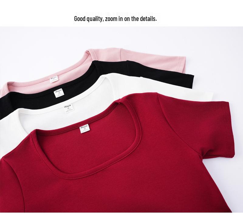 Women's 2026 Spring/Summer Loose Fit Pure Cotton Short Sleeve Round Neck T-shirt