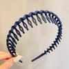 Elegant Solid Color Wave Hairbands For Women Trendy Toothed Non-slip Hair Combs Hair Accessories Girl Face Wash Sports Headbands