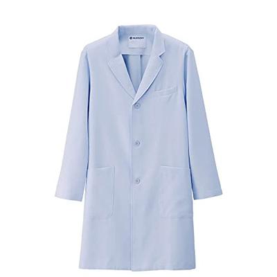 Nursery Men's Daily Doctor Coat, Lab Coat, Examination Coat, Long Sleeves, with Pockets, Size L, Sax (9627303A)